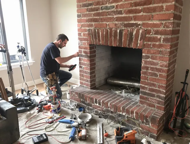 Whittier Chimney Sweep specialist finalizing chimney liner service in Whittier, CA