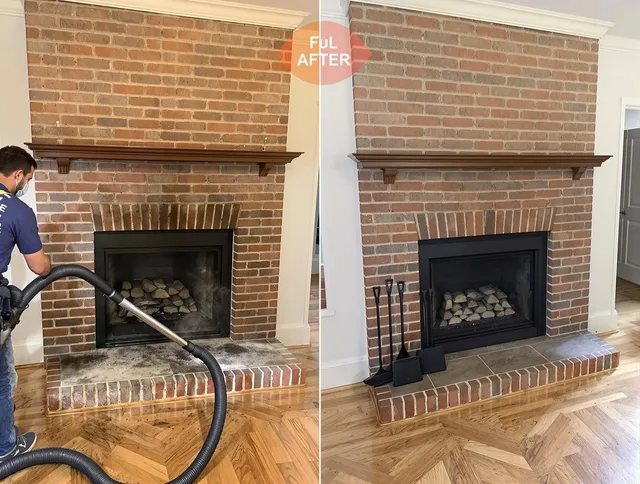 Whittier Chimney Sweep carefully sanitizing a fireplace in Whittier, CA