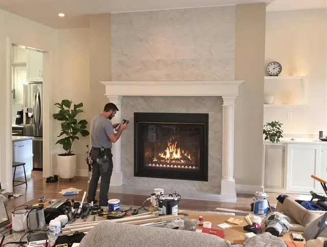Newly installed fireplace by Whittier Chimney Sweep in Whittier, CA